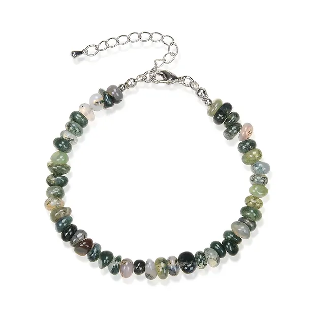 Bracelet Baroque Classic, Moss Agate | wholesaler gems, healing stones & jewelry