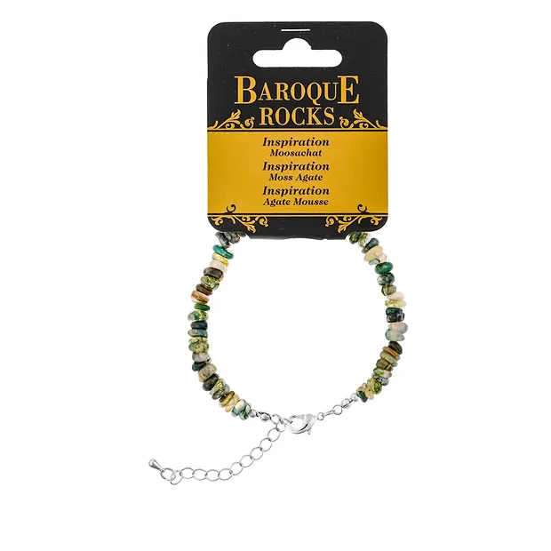 Armband Barock Classic, Moosachat | Großhändler Edelsteine, Heilsteine & Schmuck