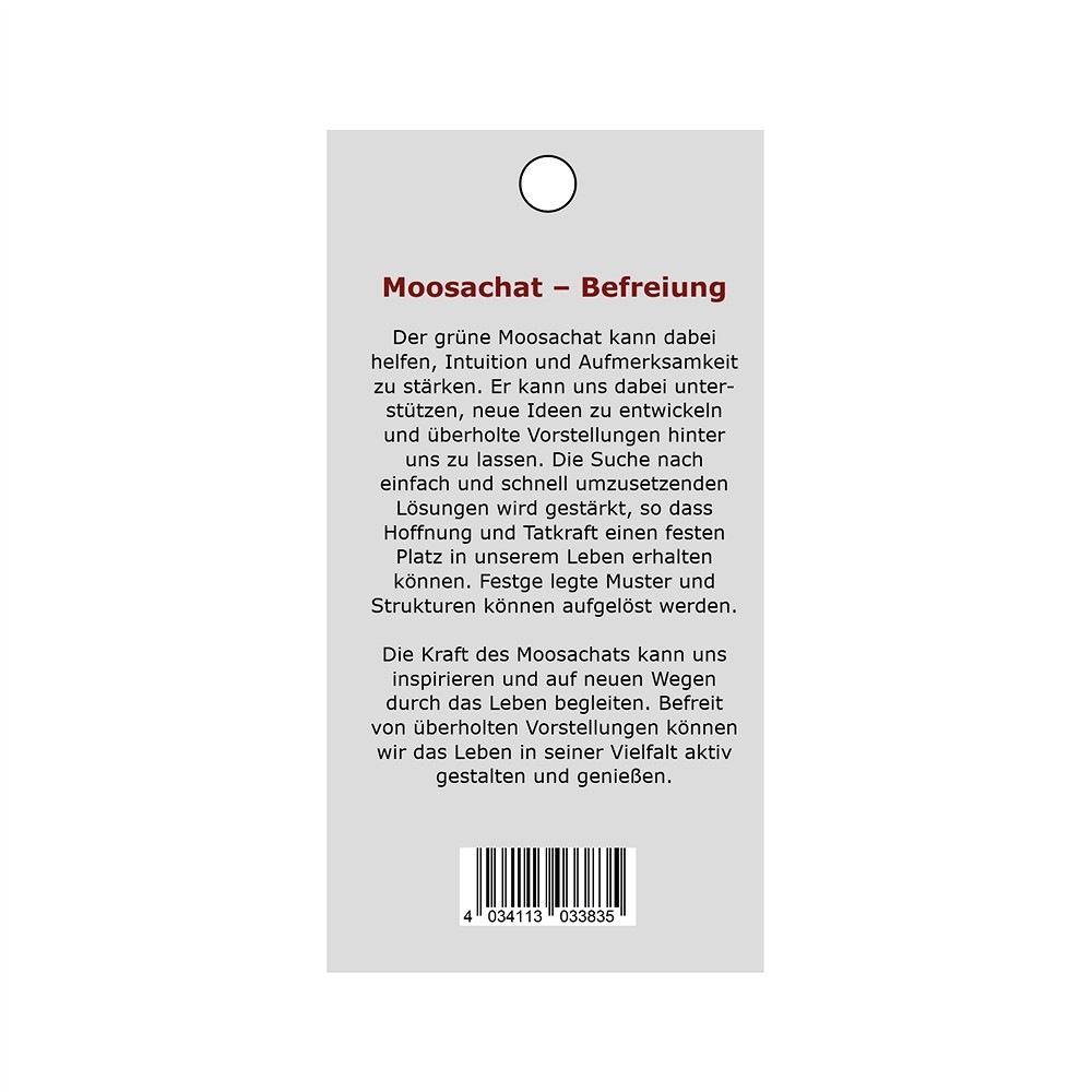 Kraftstein-Anhänger Moosachat (Befreiung) | GH Edelsteine, Heilsteine & Schmuck