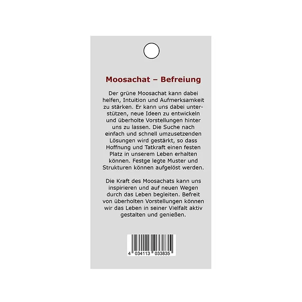 Kraftstein-Anhänger Moosachat (Befreiung) | GH Edelsteine, Heilsteine & Schmuck