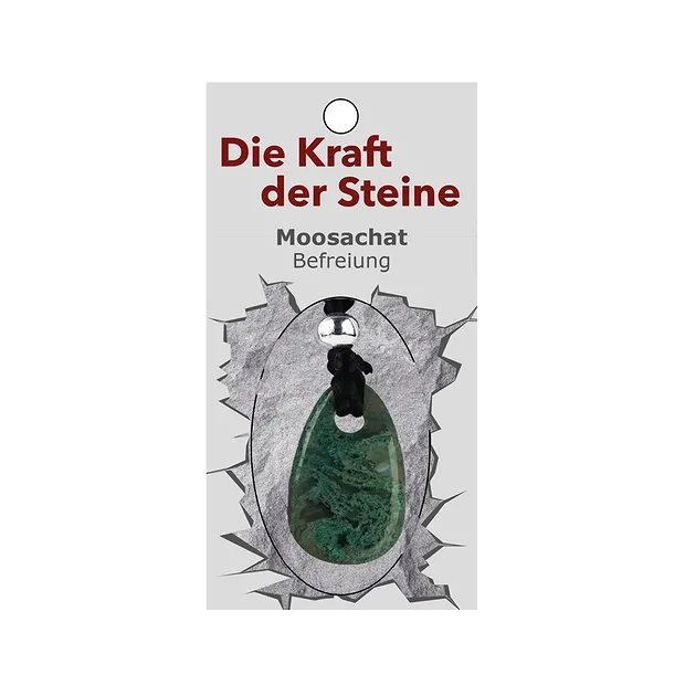 Kraftstein-Anhänger Moosachat (Befreiung) | GH Edelsteine, Heilsteine & Schmuck
