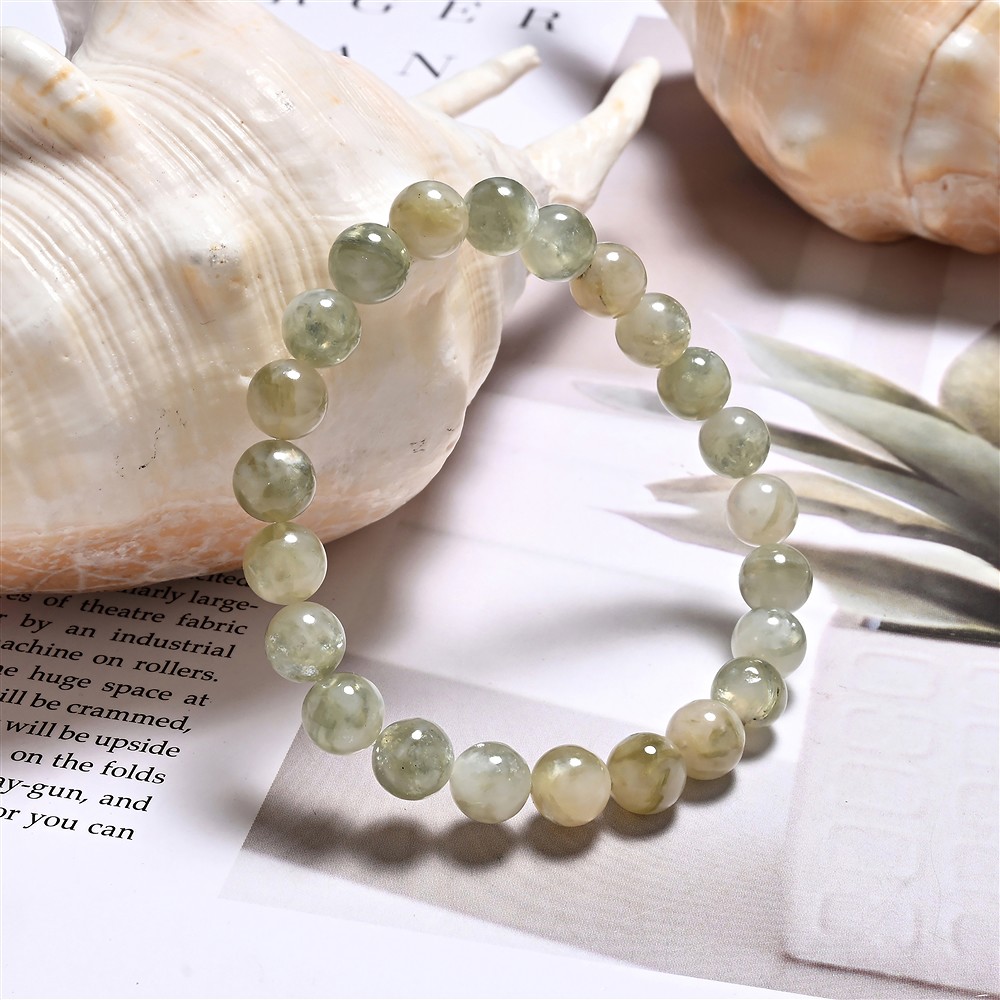 Bracelet, light green Muscovite (stab.), 08–09 mm beads | Marco Schreier