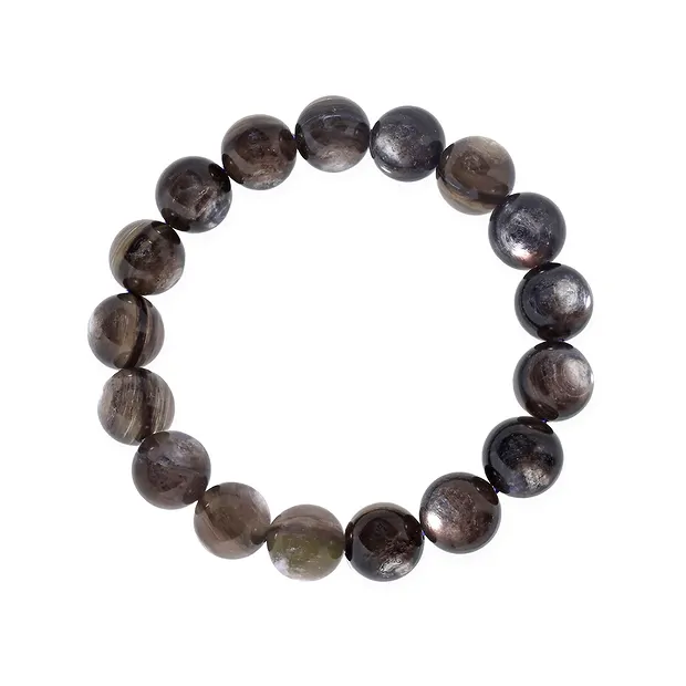 Bracelet, Muscovite (stab.), 12-13mm beads | wholesaler gems & healing stones