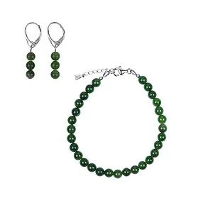 Kette Nephrit, Kugeln (6mm), rhodiniert | GH Edelsteine, Heilsteine & Schmuck