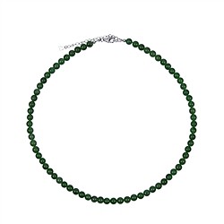 0611612206 Kette Nephrit, Kugeln (6mm), rhodiniert, Verlängerungskettchen | Marco Schreier