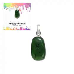 0611625106 Ciondolo in Nefrite, piccola Pietra burattata, rodiato | Marco Schreier