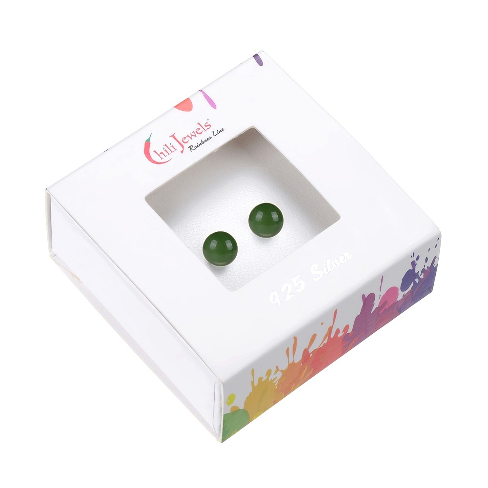 Pendientes Nefrita, bola, 6mm, rodinado | Marco Schreier