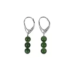 0611645442 Earrings Nephrite, 6mm beads | wholesale supplier gems, healing stones & jewelry