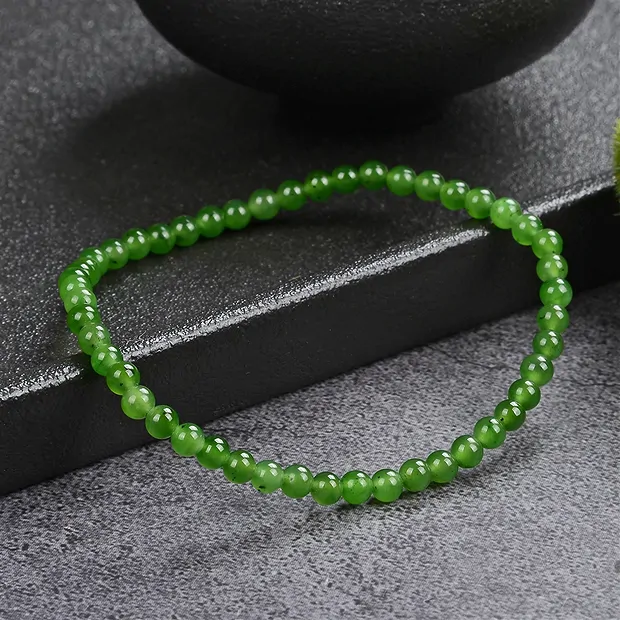 Armband, Nephrit, 04mm Kugeln | Großhändler Edelsteine, Heilsteine & Schmuck