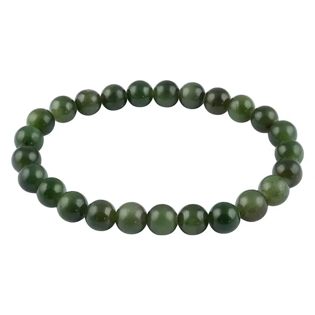 Bracelet, Nephrite, 08mm beads | minerals trade - gems, healing stones & jewelry
