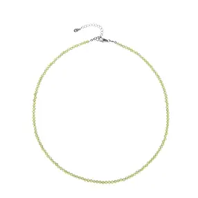 Kette Peridot, Kugeln (3mm), facettiert, rhodiniert | Marco Schreier