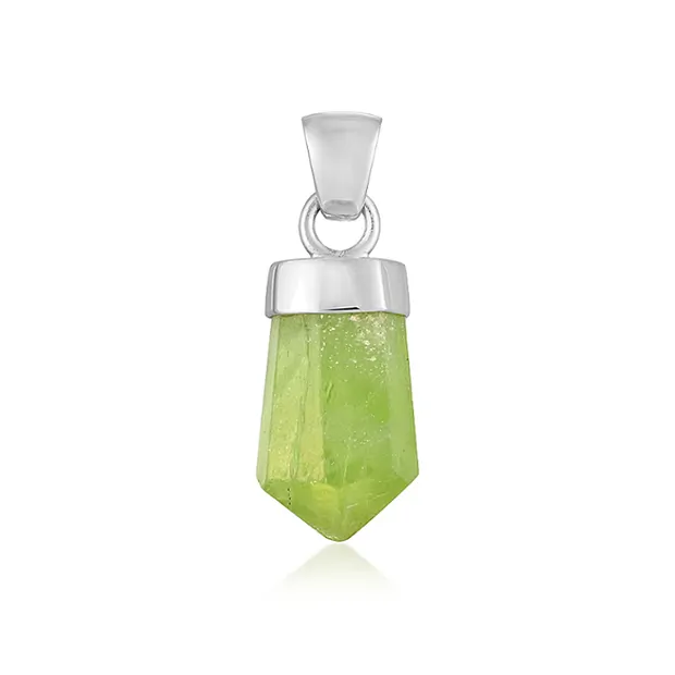 Anhänger Peridot, 1,8cm, rhodiniert | Schreier Edelsteine, Heilsteine & Schmuck