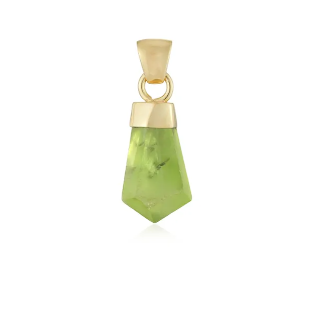 Peridote pendant, 1.8 cm, gold-plated | wholesale gems, healing stones & jewelry