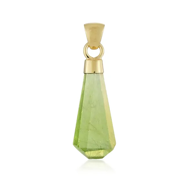 Anhänger Peridot, 2,5 - 3,0cm, vergoldet | GH Edelsteine, Heilsteine & Schmuck
