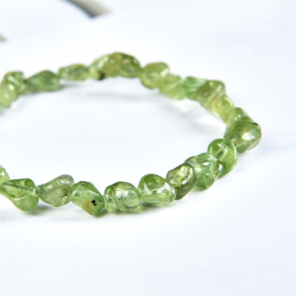 Bracciale, Peridoto, pepite di 06-08 mm | grossista gemme e pietre curative