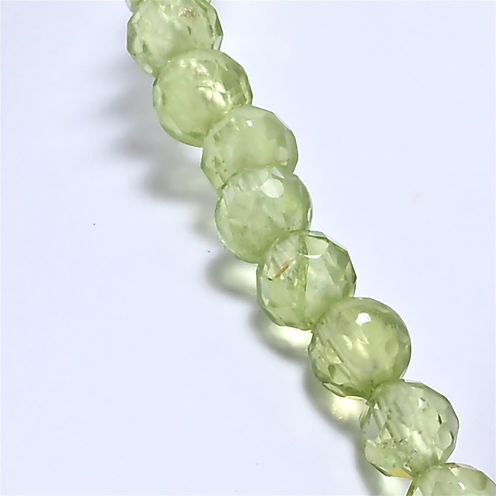 Bracelet, Peridote, 03mm beads, faceted, 14cm (short) | Marco Schreier