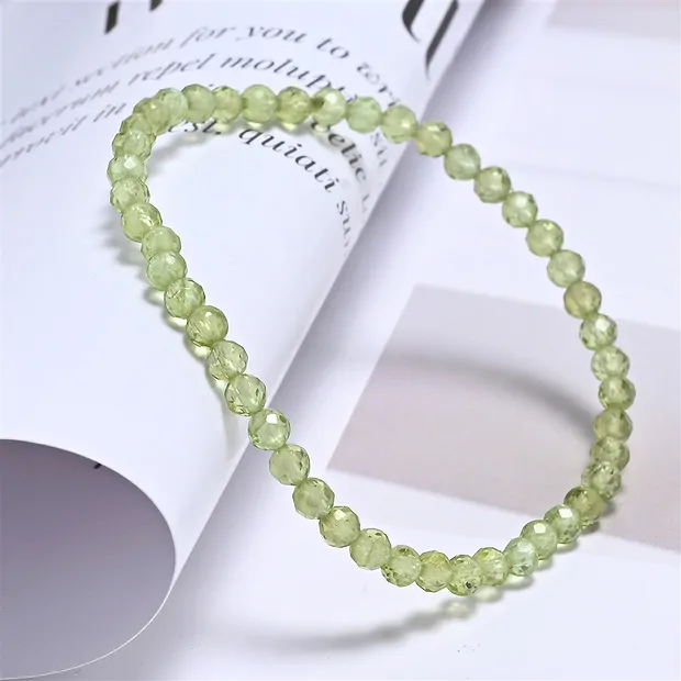 Bracciale, Peridoto, perline da 03 mm, sfaccettate, 14 cm (corto) | Marco Schreier