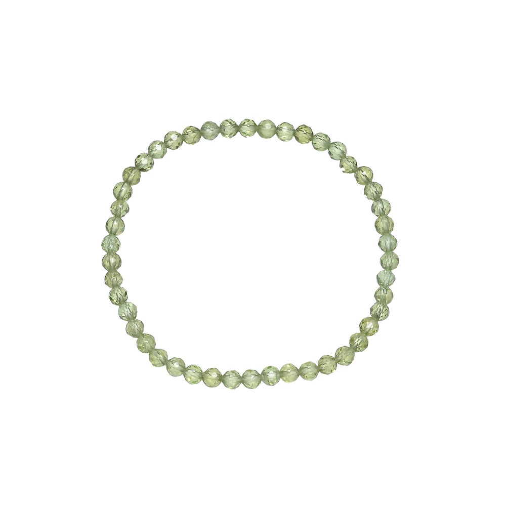 Bracelet, Peridote, 03mm beads, faceted, 14cm (short) | Marco Schreier