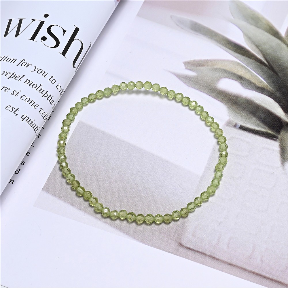 Armband, Peridot, 03mm Kugeln, facettiert, 19cm | Marco Schreier