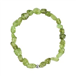 0612160024 Bracelet, Peridote, 06-08mm nuggets, silver ball | Marco Schreier