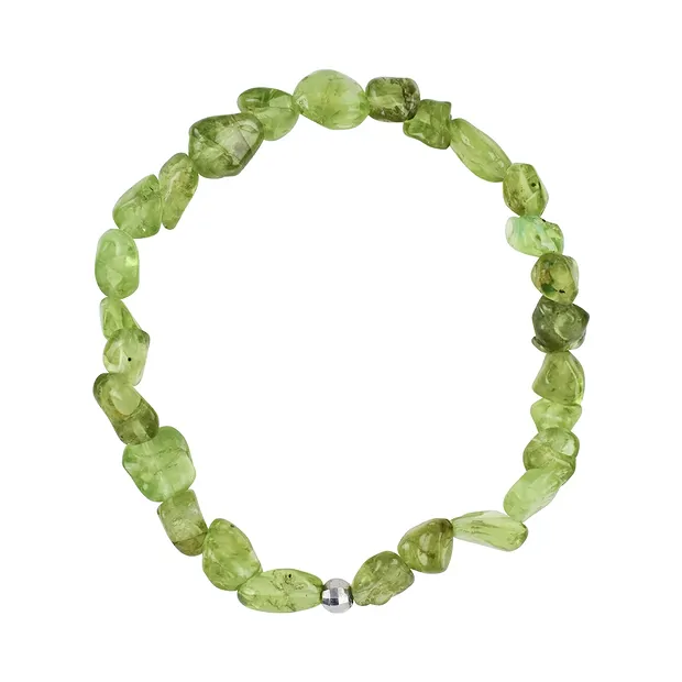 Bracelet, Peridote, 06-08mm nuggets, silver ball | Marco Schreier