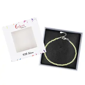 Pulsera Peridoto, cuentas (3mm) facetadas, rodinadas | Marco Schreier