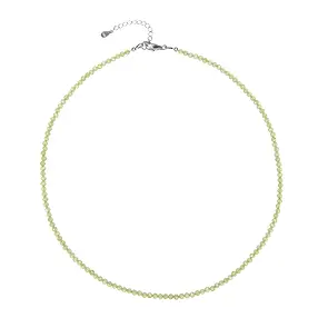 Pulsera Peridoto, cuentas (3mm) facetadas, rodinadas | Marco Schreier