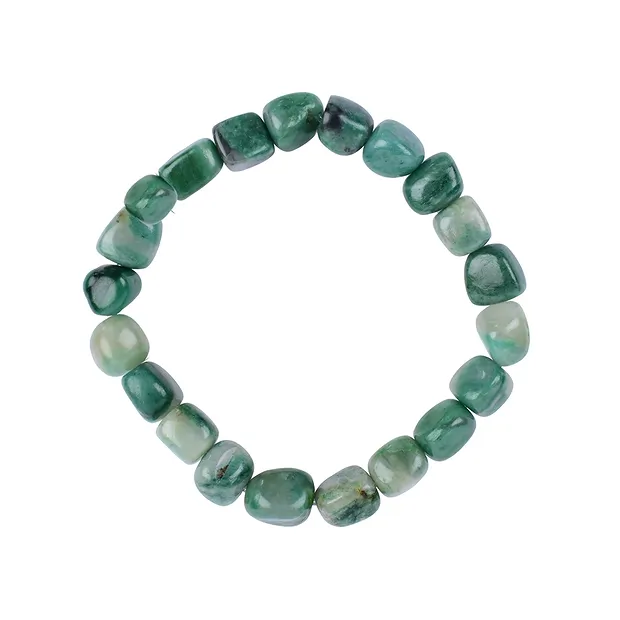 Armband, Prasem, 10 - 12mm Nuggets | Großhandel Edelsteine, Heilsteine & Schmuck