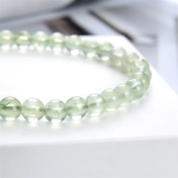 Bracelet, prehnite, 06mm perles rondes | Marco Schreier