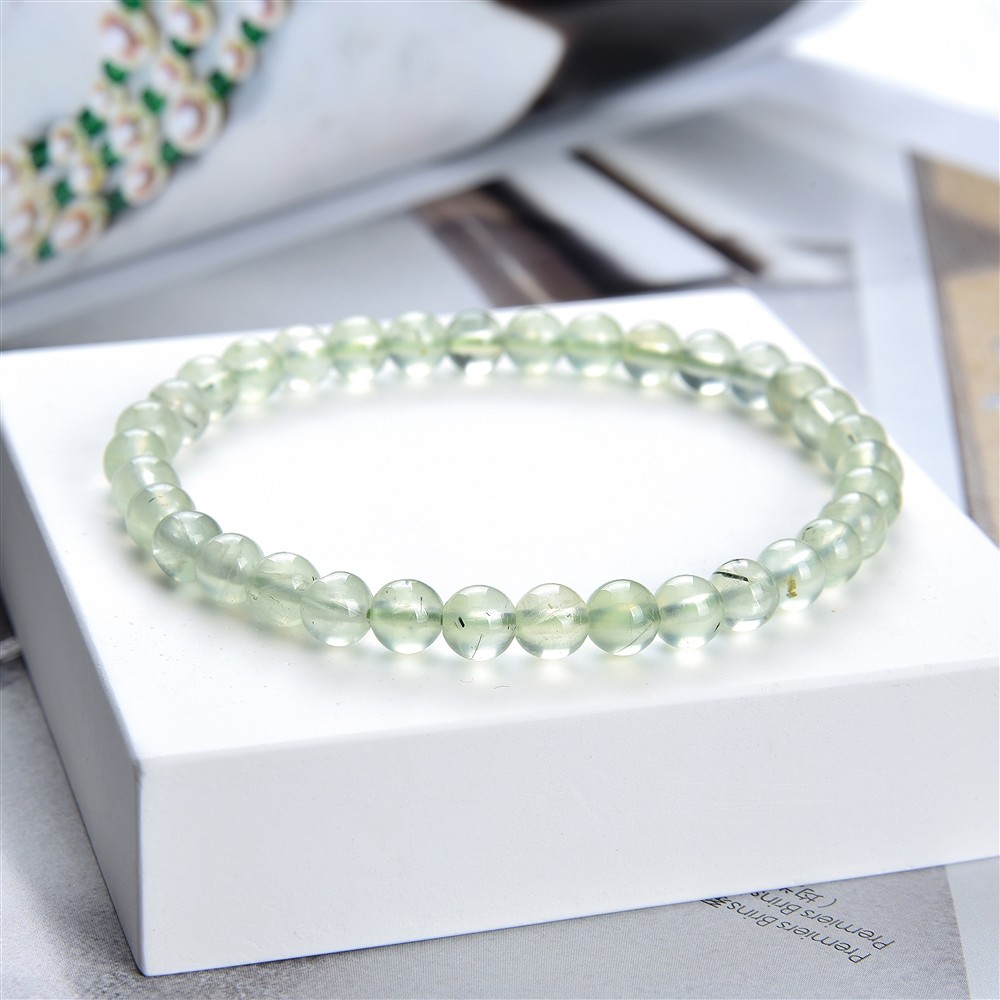 Bracciale, prehnite, perline da 06 mm | grossista gemme e pietre curative