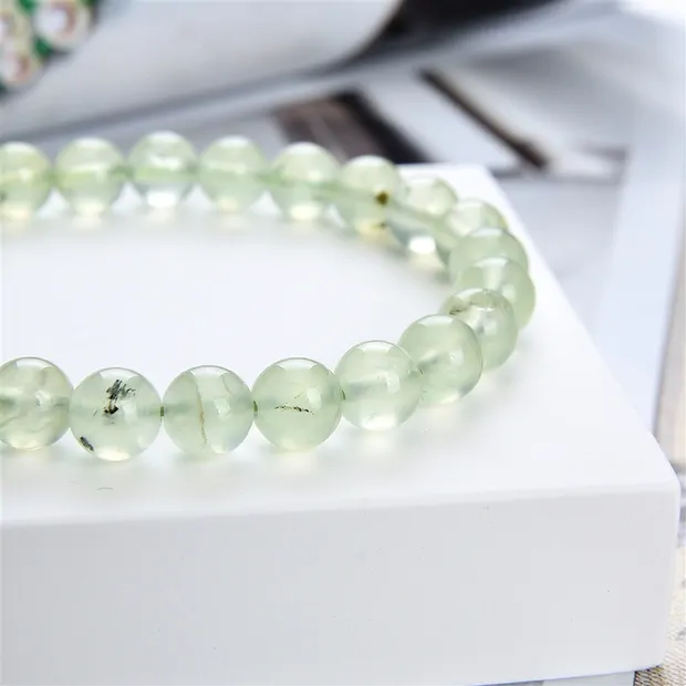 Bracelet, prehnite, 08mm perles rondes | Marco Schreier