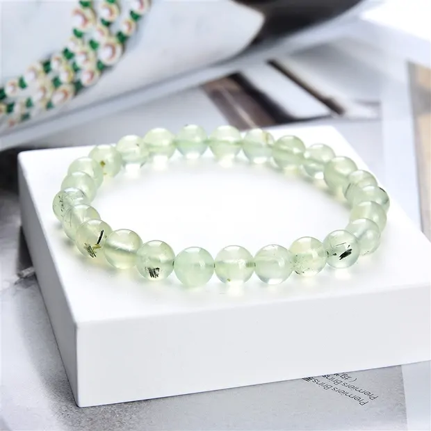 Bracelet, prehnite, 08mm perles rondes | Marco Schreier