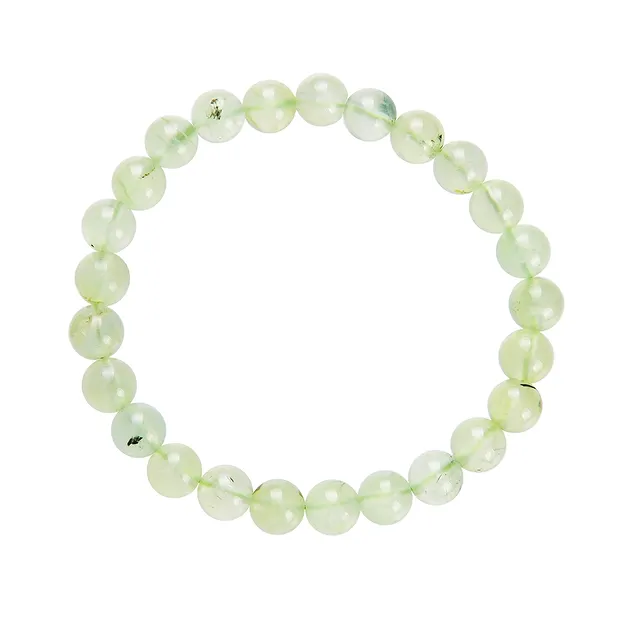 Bracelet, prehnite, 08mm beads | minerals trade - gems, healing stones & jewelry