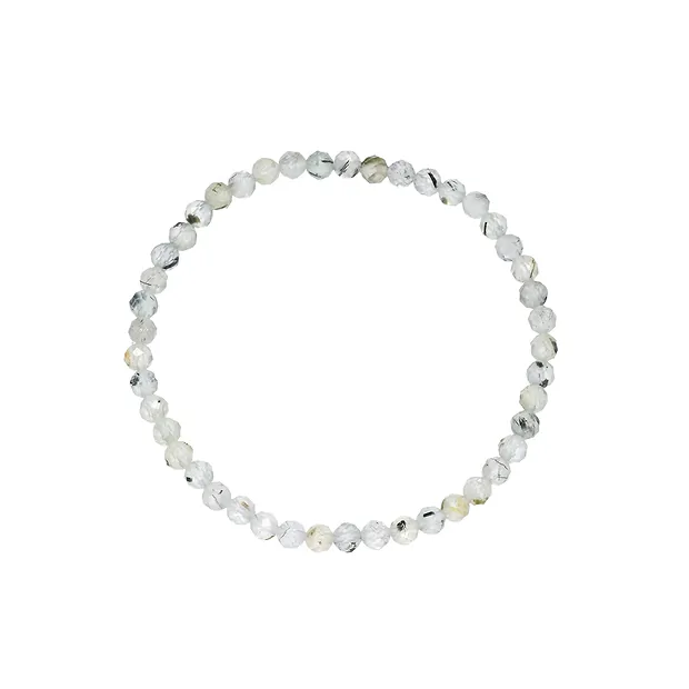 Bracelet, prehnite, 03mm beads, faceted, 14cm (short) | Marco Schreier