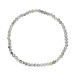 0612351031 Bracciale, prehnite, perline da 03 mm, sfaccettate, 19 cm | Marco Schreier