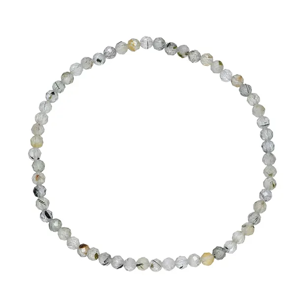 Bracelet, prehnite, 03mm beads, faceted, 19cm | wholesaler gems & healing stones