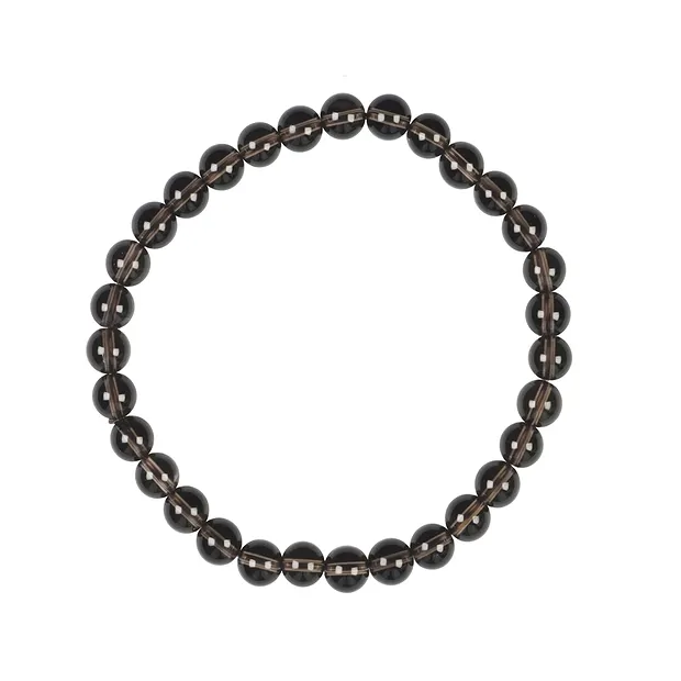 Bracciale, Quarzo fumé, perline da 06 mm | grossista gemme e pietre curative