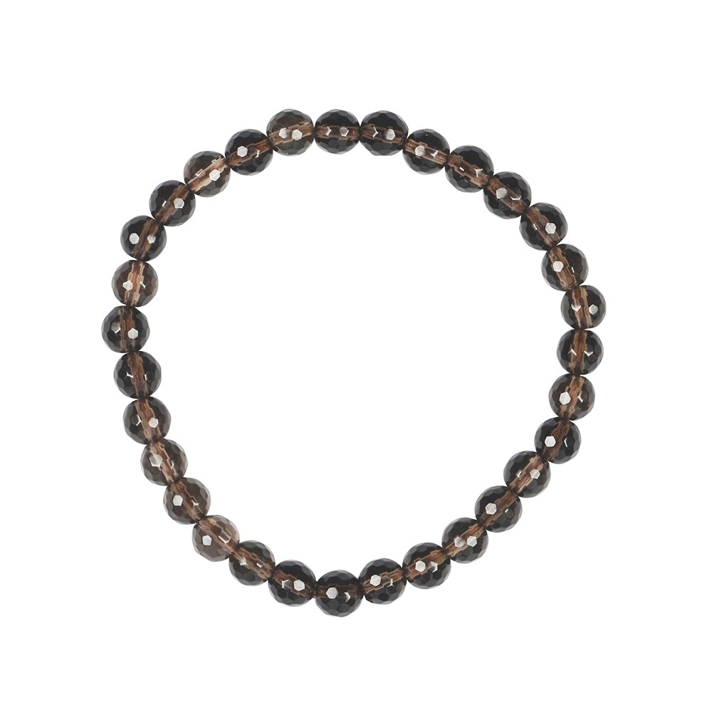 Bracelet, Quartz fumé, 06mm boules, facettes | Marco Schreier