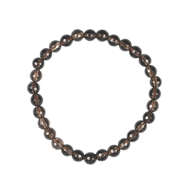 Armband, Rauchquarz, 06mm Kugeln, facettiert | Edelsteine, Heilsteine & Schmuck