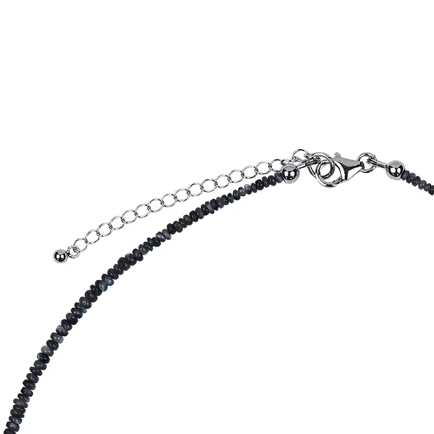 Collana di Alessandrite, bottone (2 - 4 mm), rodiato, catena di estensione | Marco Schreier