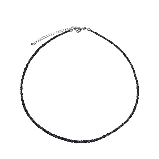 Kette Alexandrit, Button (2 - 4mm), rhodiniert, Verlängerungskettchen | Marco Schreier