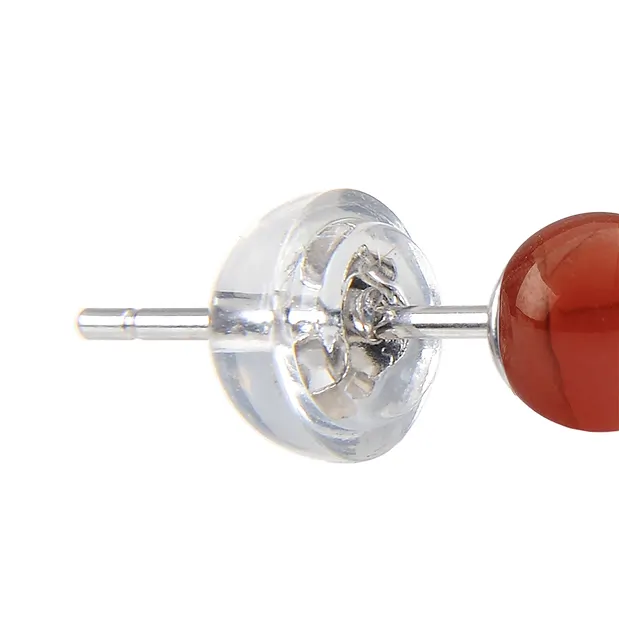 Ohrstecker Rhodochrosit, Kugel, 8mm, rhodiniert | Marco Schreier