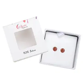 Earstuds Rhodochrosite, ball, 8mm, rhodiniert | wholesaler gems & healing stones