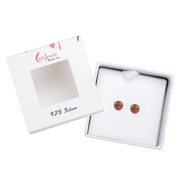 Ohrstecker Rhodochrosit, Kugel, 8mm, rhodiniert | Marco Schreier
