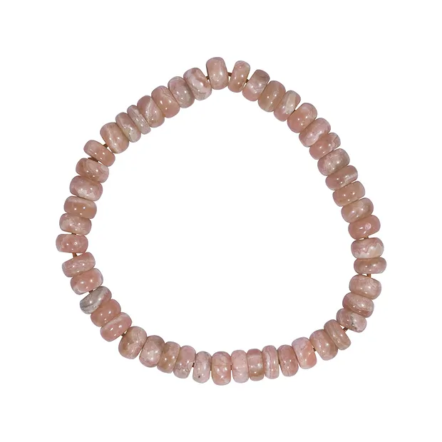 Bracelet, Rhodochrosite, 06-07mm Button | wholesaler gems & healing stones