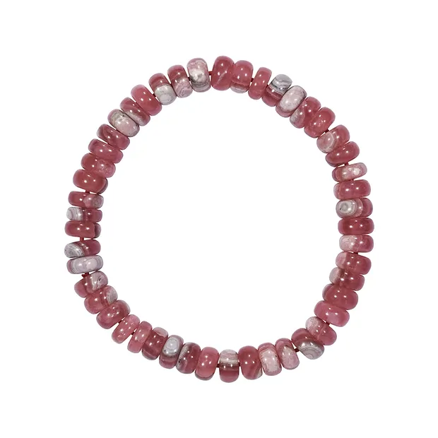 Bracciale, Rodocrosite, bottone 07-08mm | grossista gemme e pietre curative