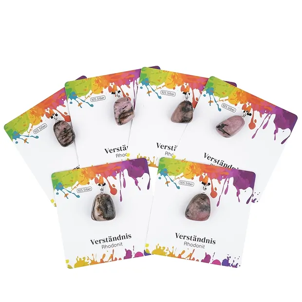 Anhänger Rhodonit, Trommelstein klein, rhodiniert | Marco Schreier