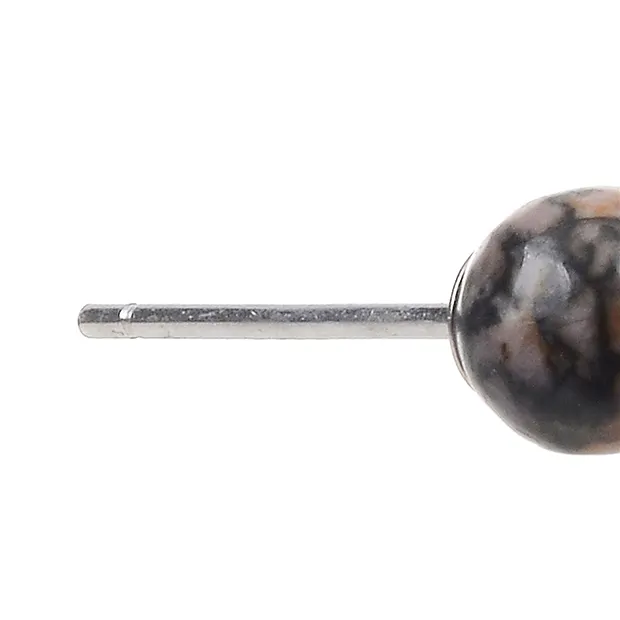 Earstuds Rhodonite, ball, 4mm | minerals trade - gems, healing stones & jewelry