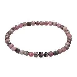0613151005 Bracelet, Rhodonite, 04mm cube, faceted | wholesaler gems & healing stones
