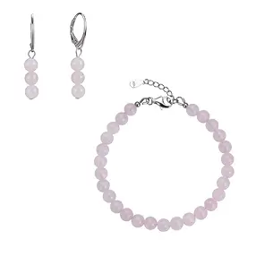 Chaîne Quartz rose, boules (6mm), rhodié | Marco Schreier